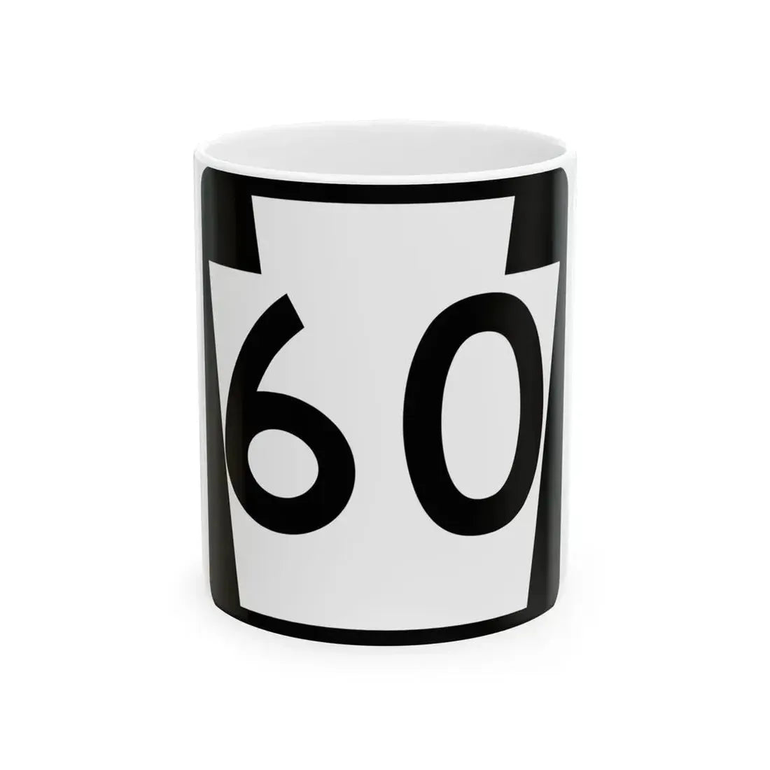 PA-60 (Pennsylvania) (Road Sign) White Coffee Mug 11oz - Go Mug Yourself