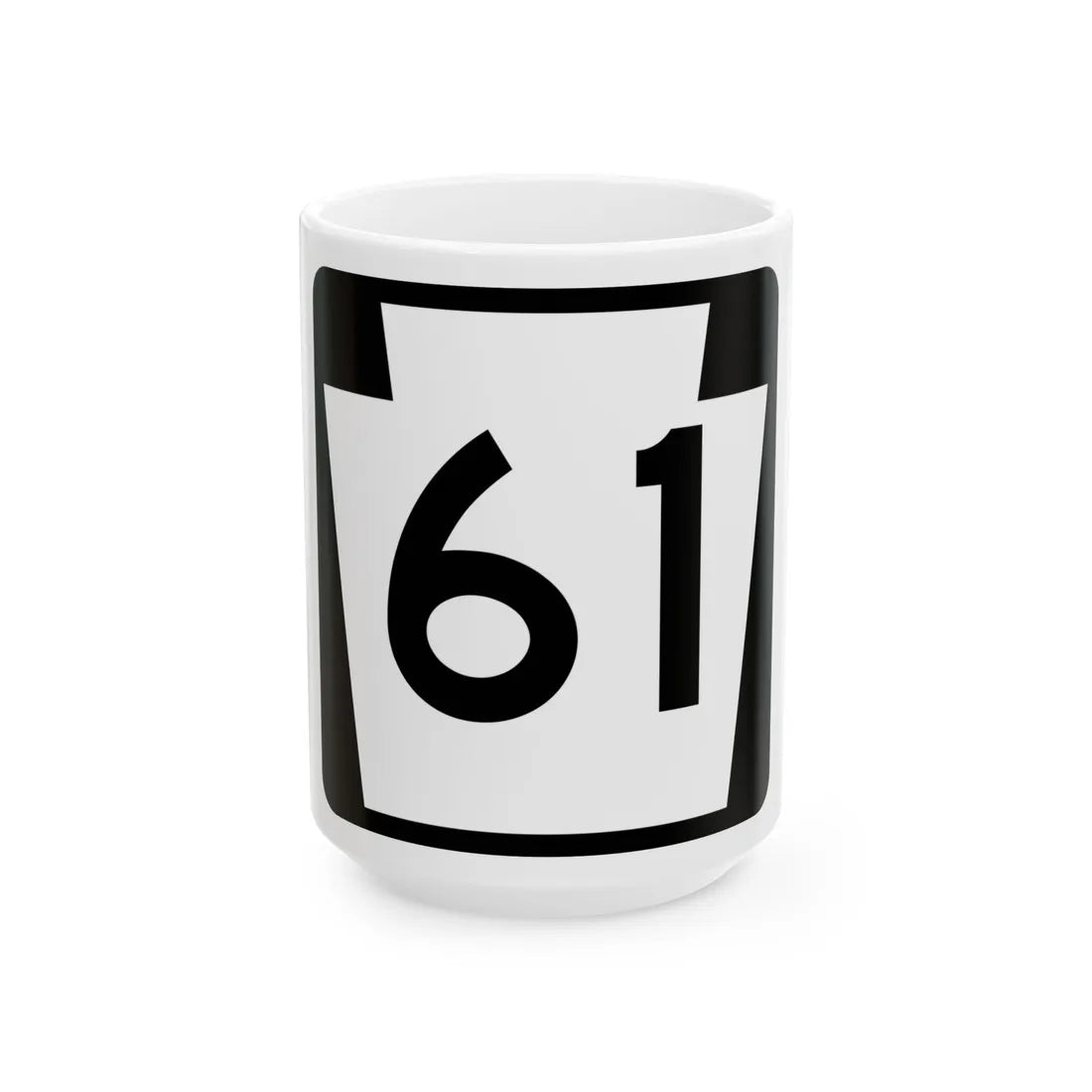 PA-61 (Pennsylvania) (Road Sign) White Coffee Mug 15oz - Go Mug Yourself