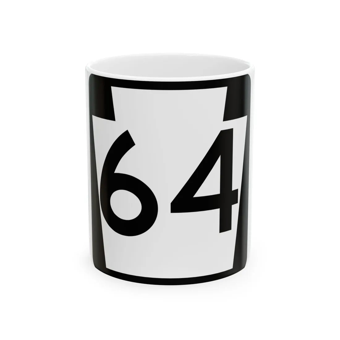 PA-64 (Pennsylvania) (Road Sign) White Coffee Mug 11oz - Go Mug Yourself