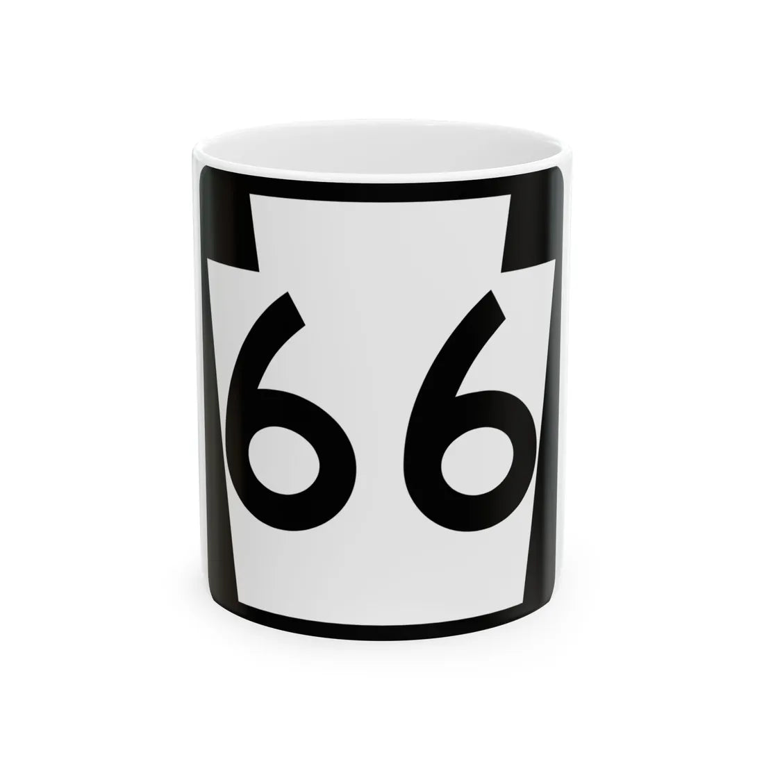 PA-66 (Pennsylvania) (Road Sign) White Coffee Mug 11oz - Go Mug Yourself