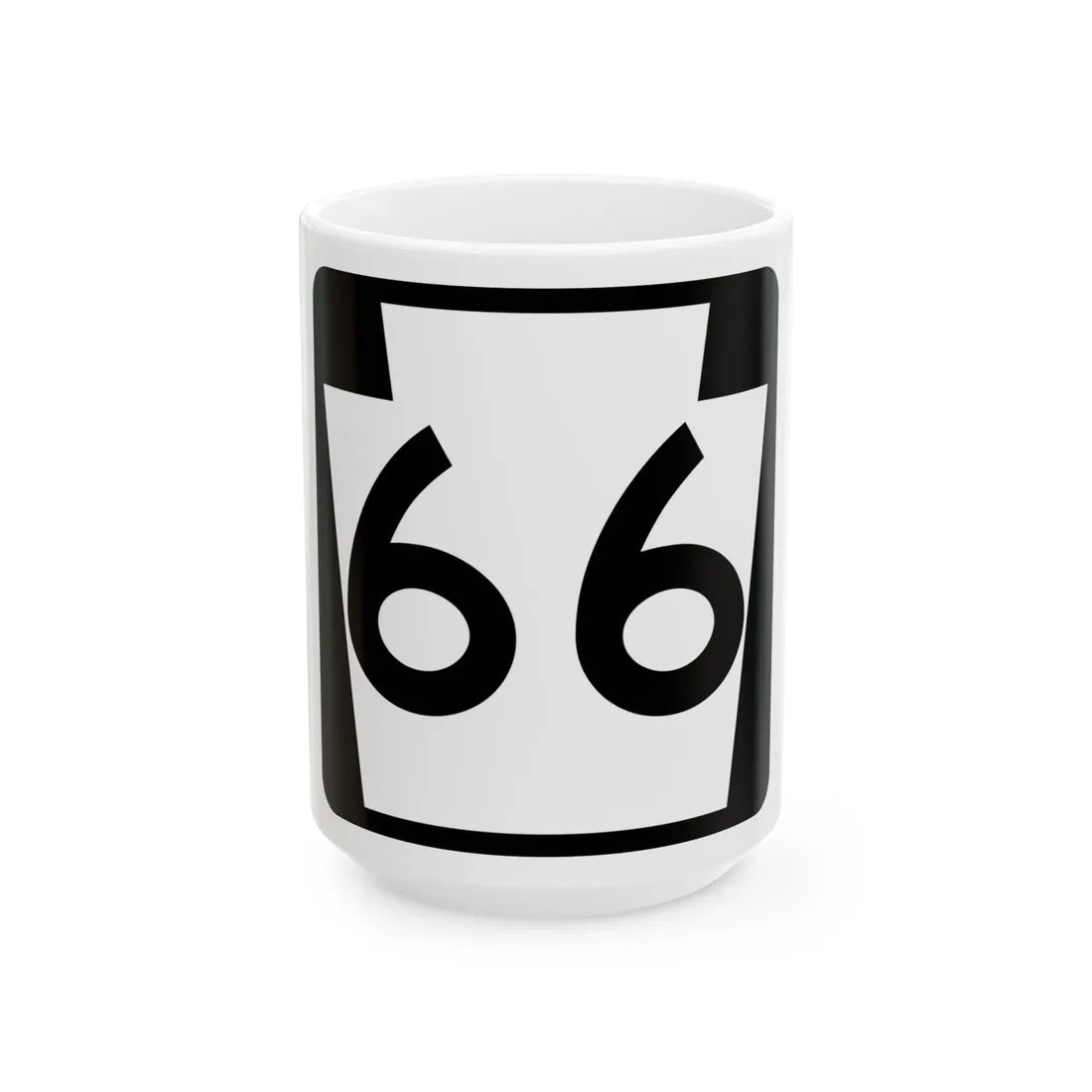 PA-66 (Pennsylvania) (Road Sign) White Coffee Mug 15oz - Go Mug Yourself