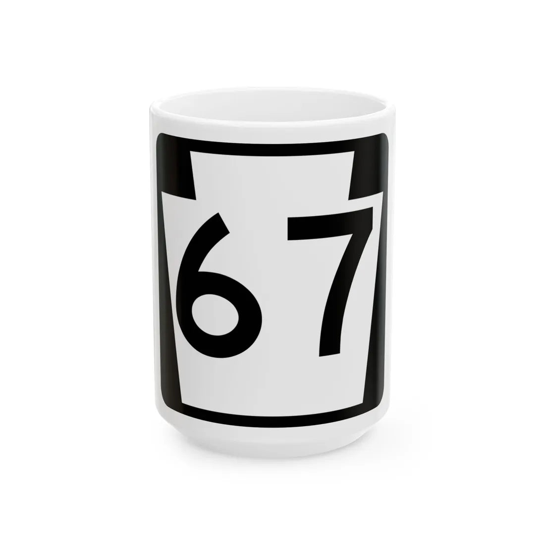 PA-67 (Pennsylvania) (Road Sign) White Coffee Mug 15oz - Go Mug Yourself