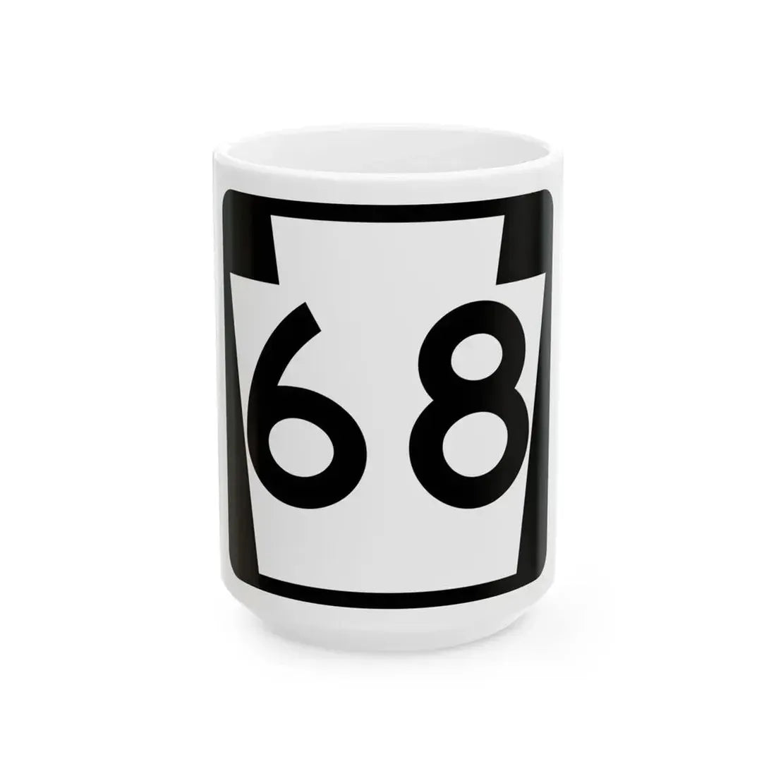 PA-68 (Pennsylvania) (Road Sign) White Coffee Mug 15oz - Go Mug Yourself