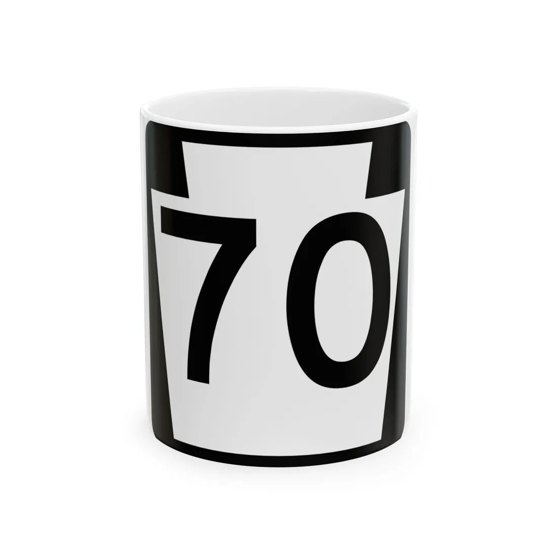 PA-70 (Pennsylvania) (Road Sign) White Coffee Mug 11oz - Go Mug Yourself