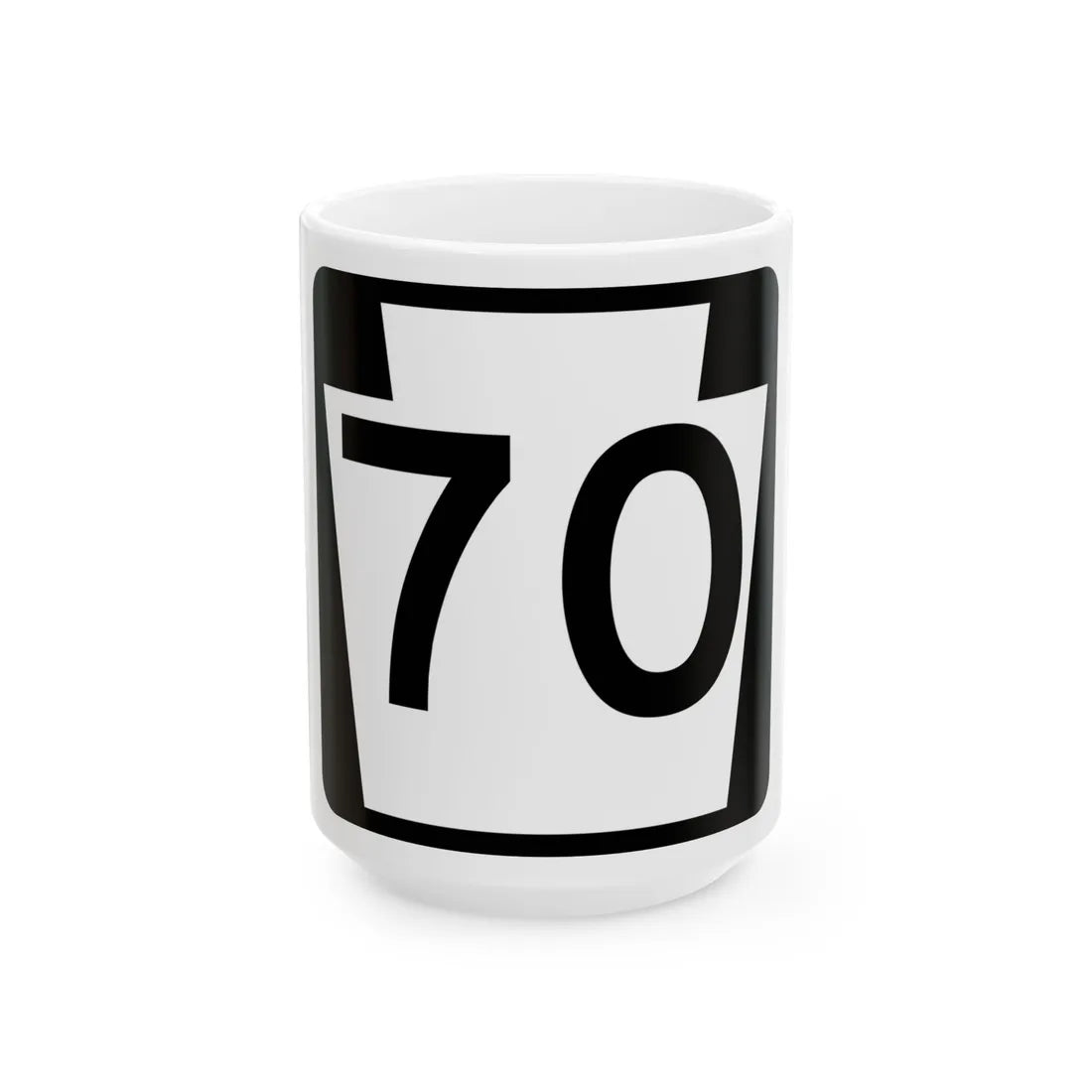 PA-70 (Pennsylvania) (Road Sign) White Coffee Mug 15oz - Go Mug Yourself