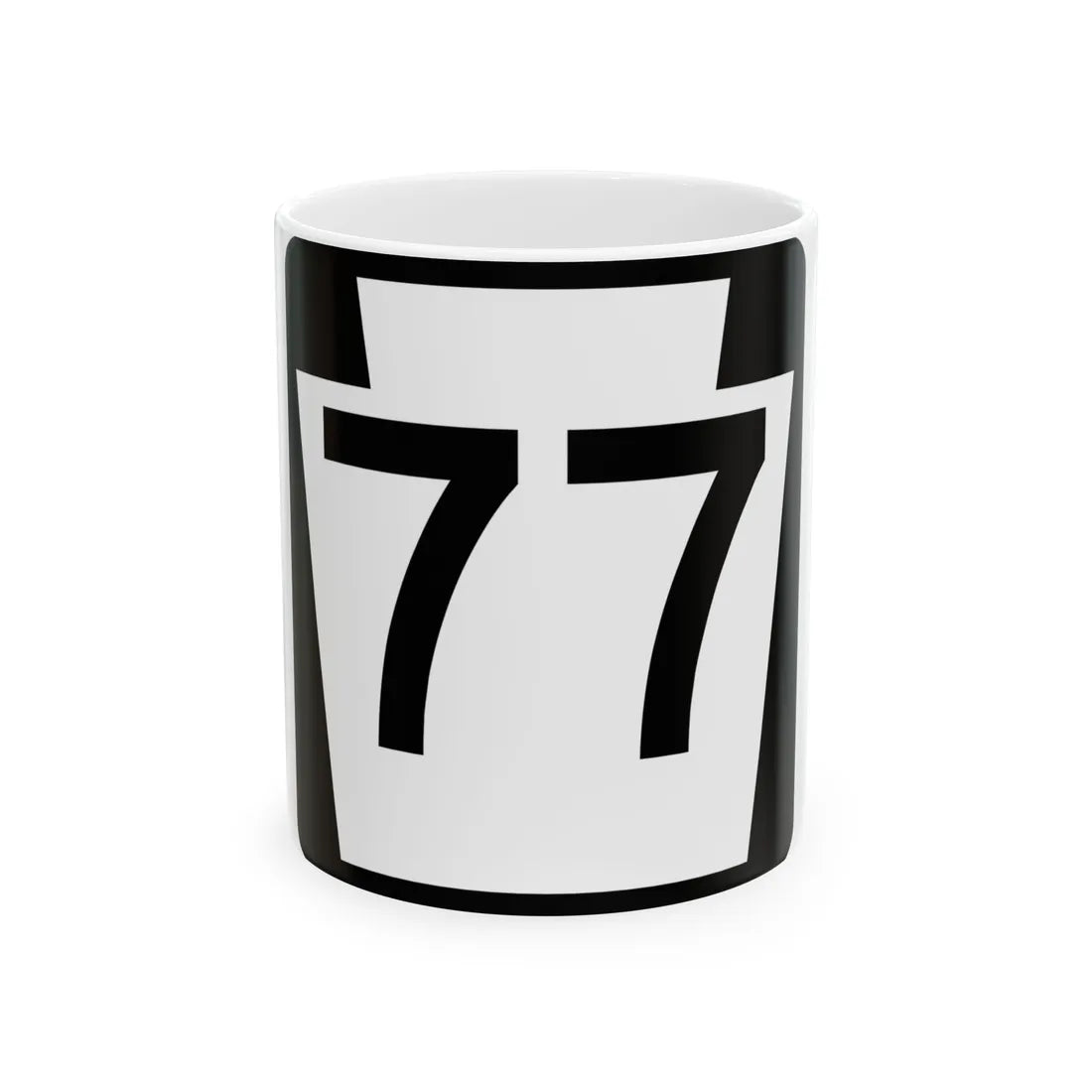 PA-77 (Pennsylvania) (Road Sign) White Coffee Mug 11oz - Go Mug Yourself