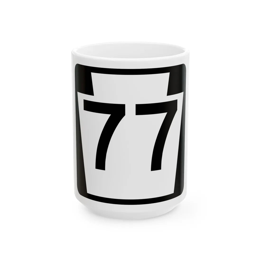 PA-77 (Pennsylvania) (Road Sign) White Coffee Mug 15oz - Go Mug Yourself
