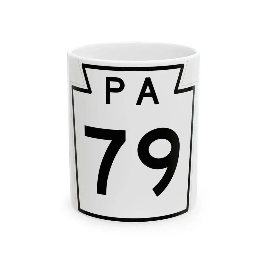 PA-79 1960 (Pennsylvania) (Road Sign) White Coffee Mug 11oz - Go Mug Yourself