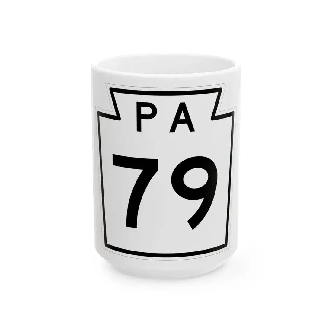 PA-79 1960 (Pennsylvania) (Road Sign) White Coffee Mug 15oz - Go Mug Yourself