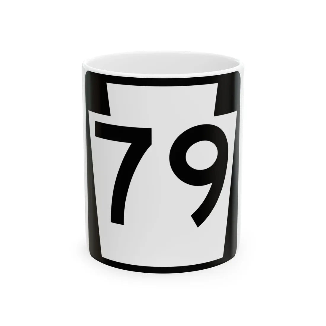 PA-79 (Pennsylvania) (Road Sign) White Coffee Mug 11oz - Go Mug Yourself