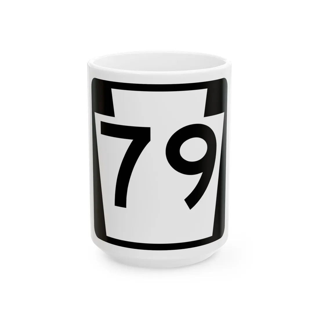 PA-79 (Pennsylvania) (Road Sign) White Coffee Mug 15oz - Go Mug Yourself