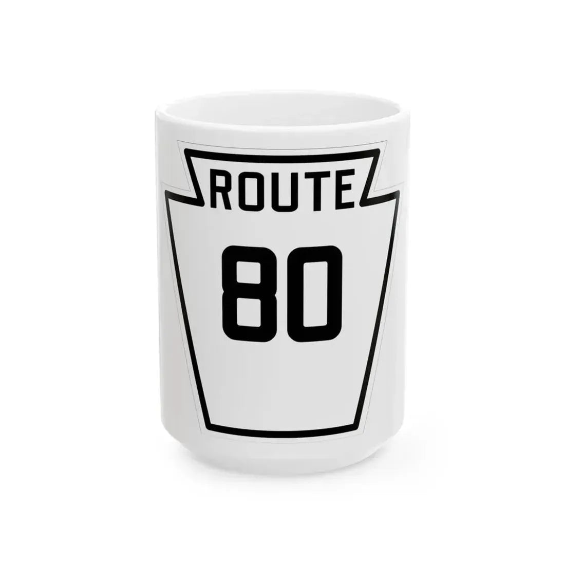 PA-80 1926 (Pennsylvania) (Road Sign) White Coffee Mug 15oz - Go Mug Yourself