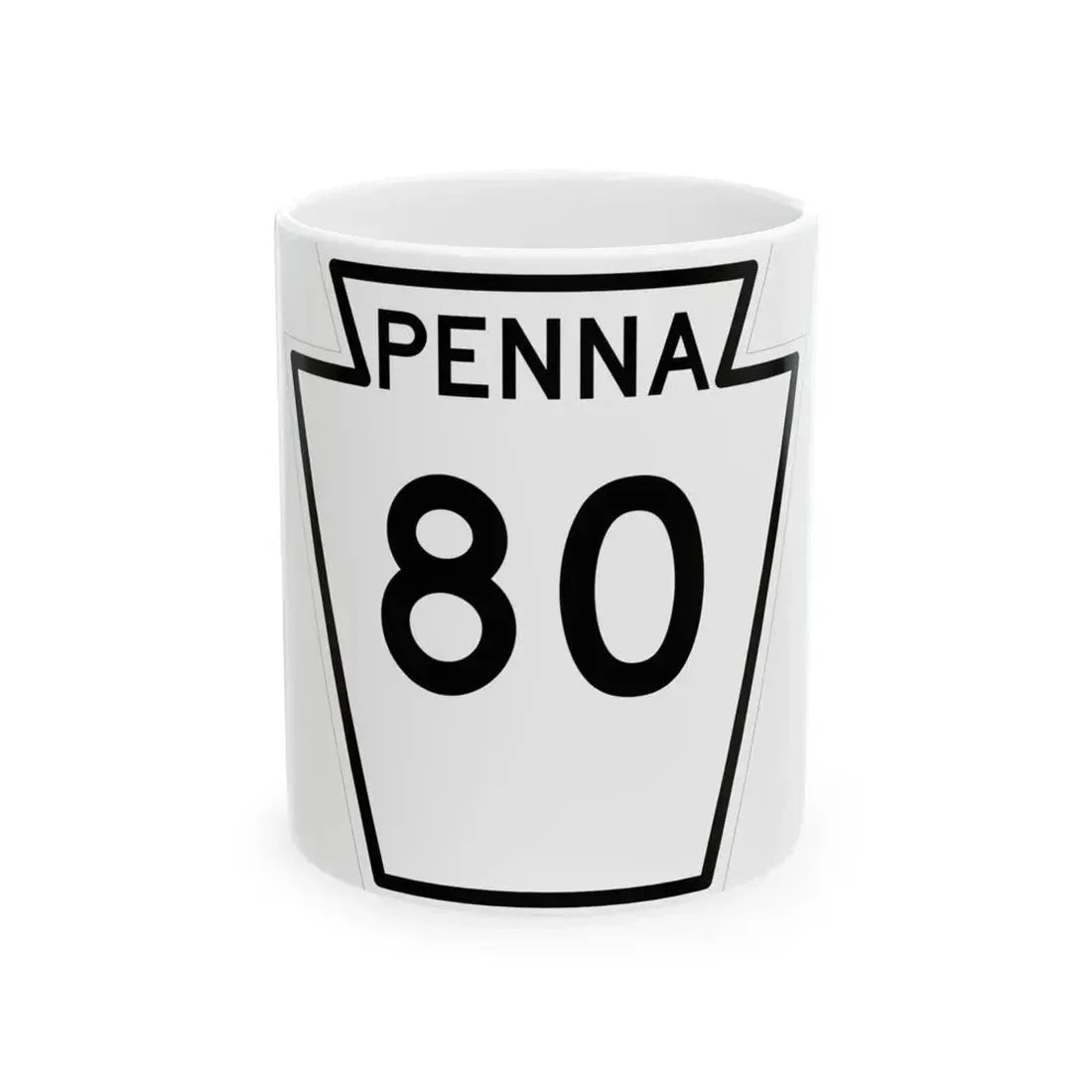 PA-80 1948 (Pennsylvania) (Road Sign) White Coffee Mug 11oz - Go Mug Yourself