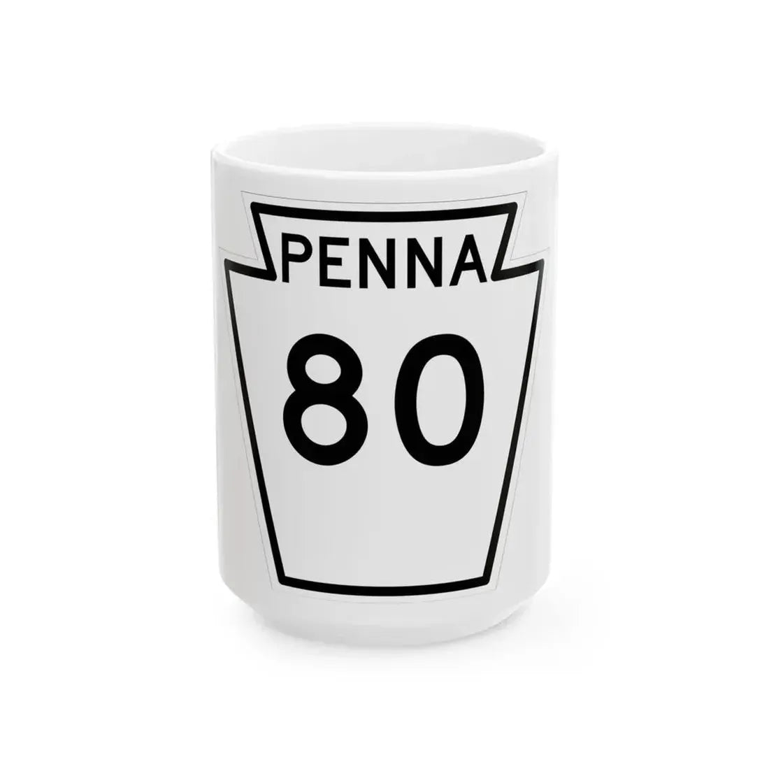 PA-80 1948 (Pennsylvania) (Road Sign) White Coffee Mug 15oz - Go Mug Yourself