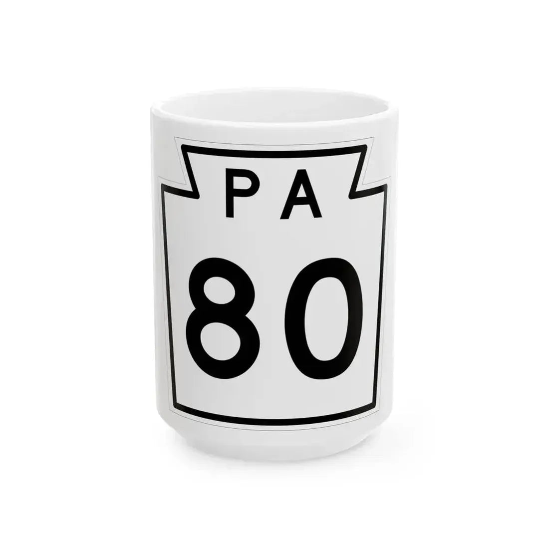 PA-80 1960 (Pennsylvania) (Road Sign) White Coffee Mug 15oz - Go Mug Yourself