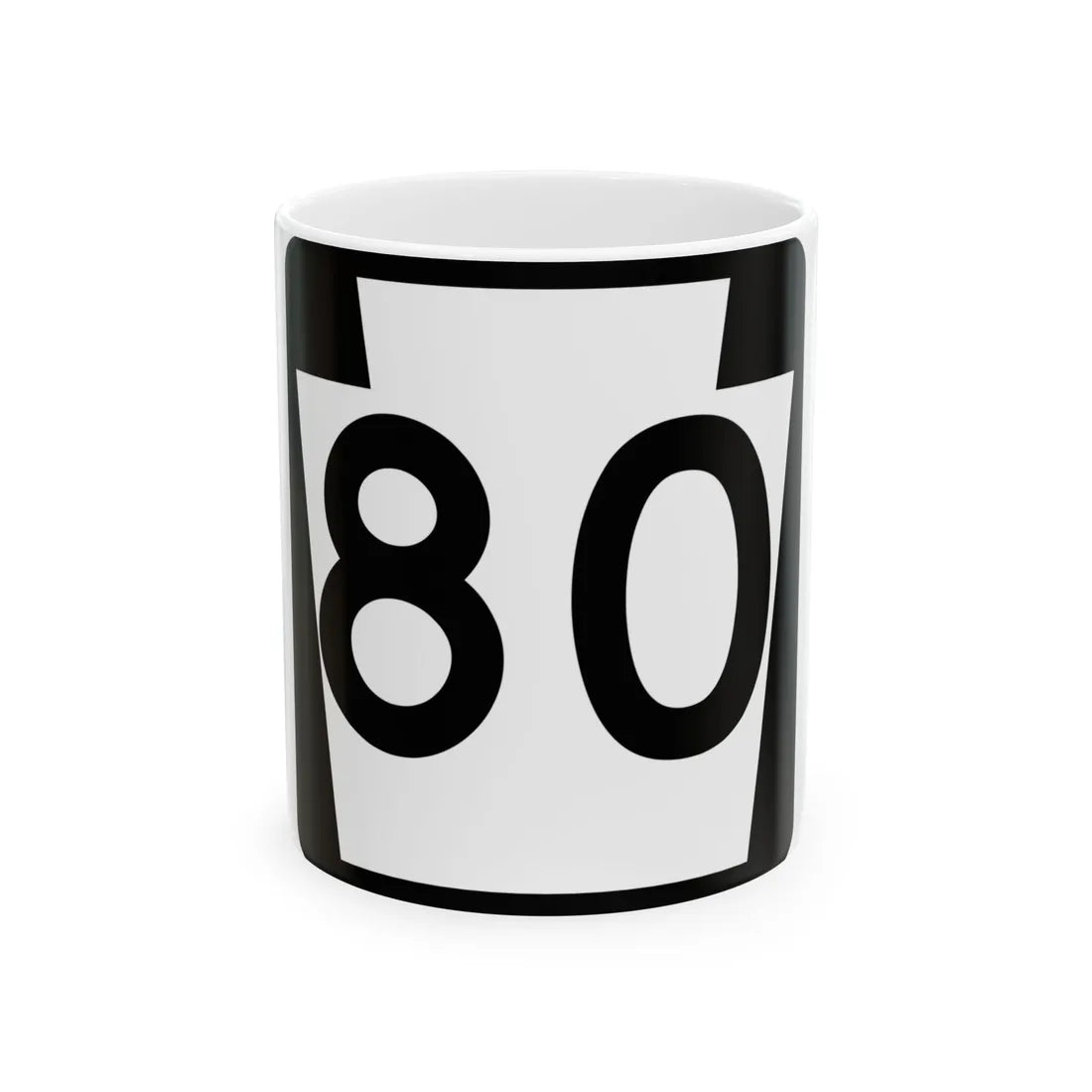 PA-80 (Pennsylvania) (Road Sign) White Coffee Mug 11oz - Go Mug Yourself