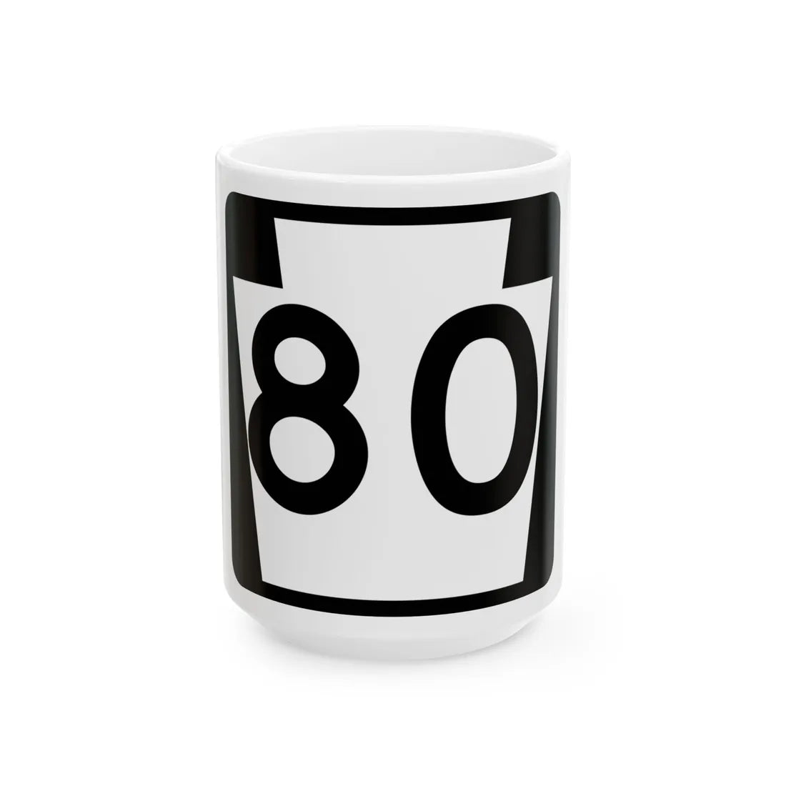 PA-80 (Pennsylvania) (Road Sign) White Coffee Mug 15oz - Go Mug Yourself