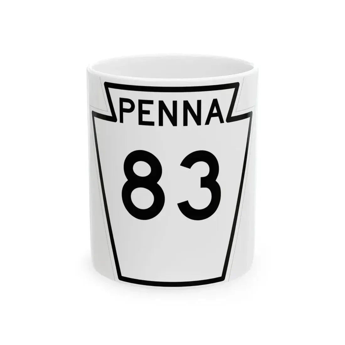 PA-83 1948 (Pennsylvania) (Road Sign) White Coffee Mug 11oz - Go Mug Yourself