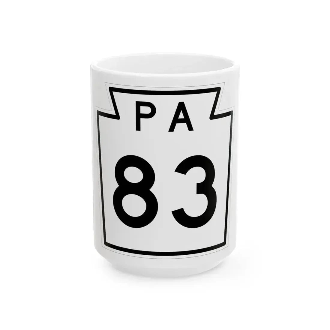 PA-83 1960 (Pennsylvania) (Road Sign) White Coffee Mug 15oz - Go Mug Yourself