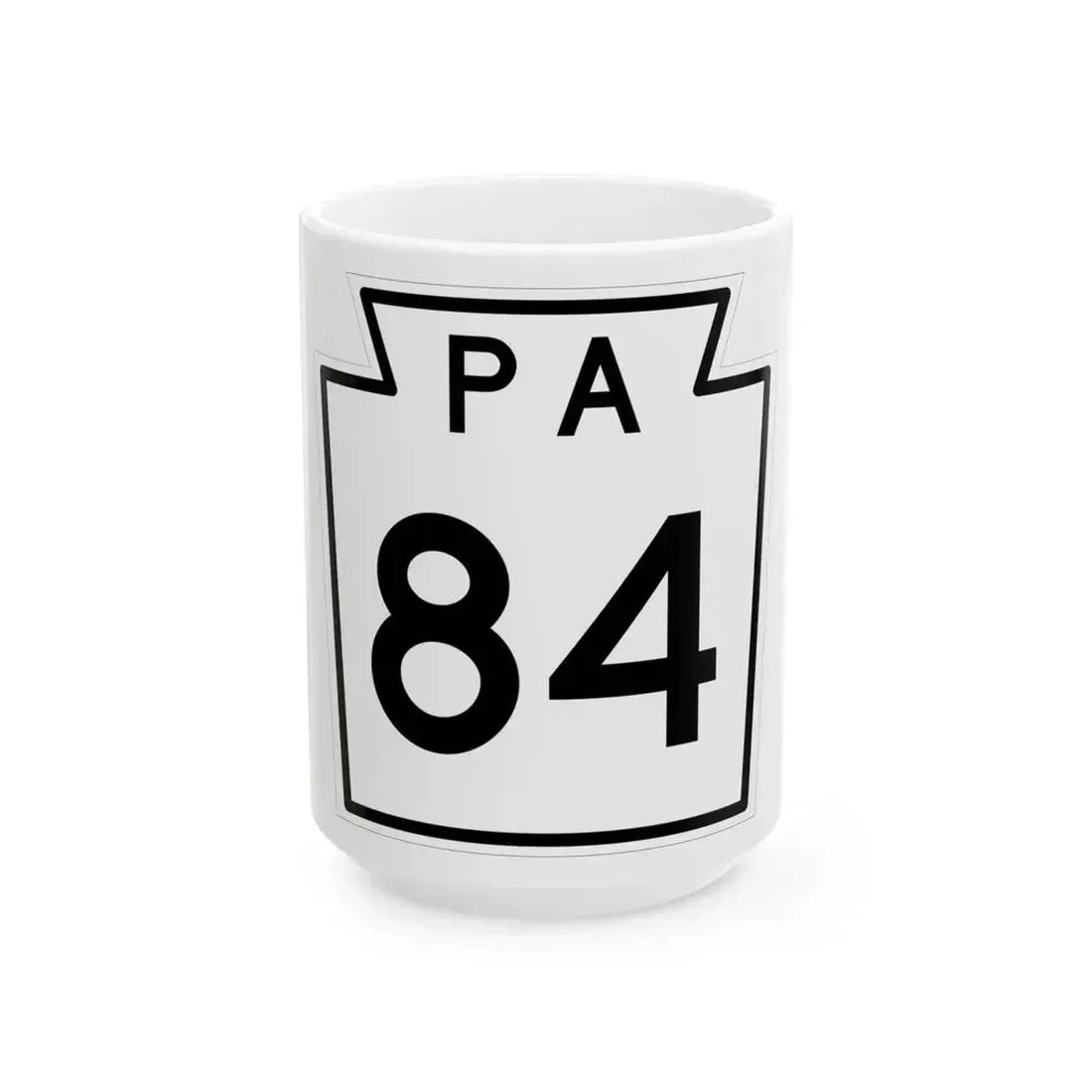 PA-84 1960 (Pennsylvania) (Road Sign) White Coffee Mug 15oz - Go Mug Yourself