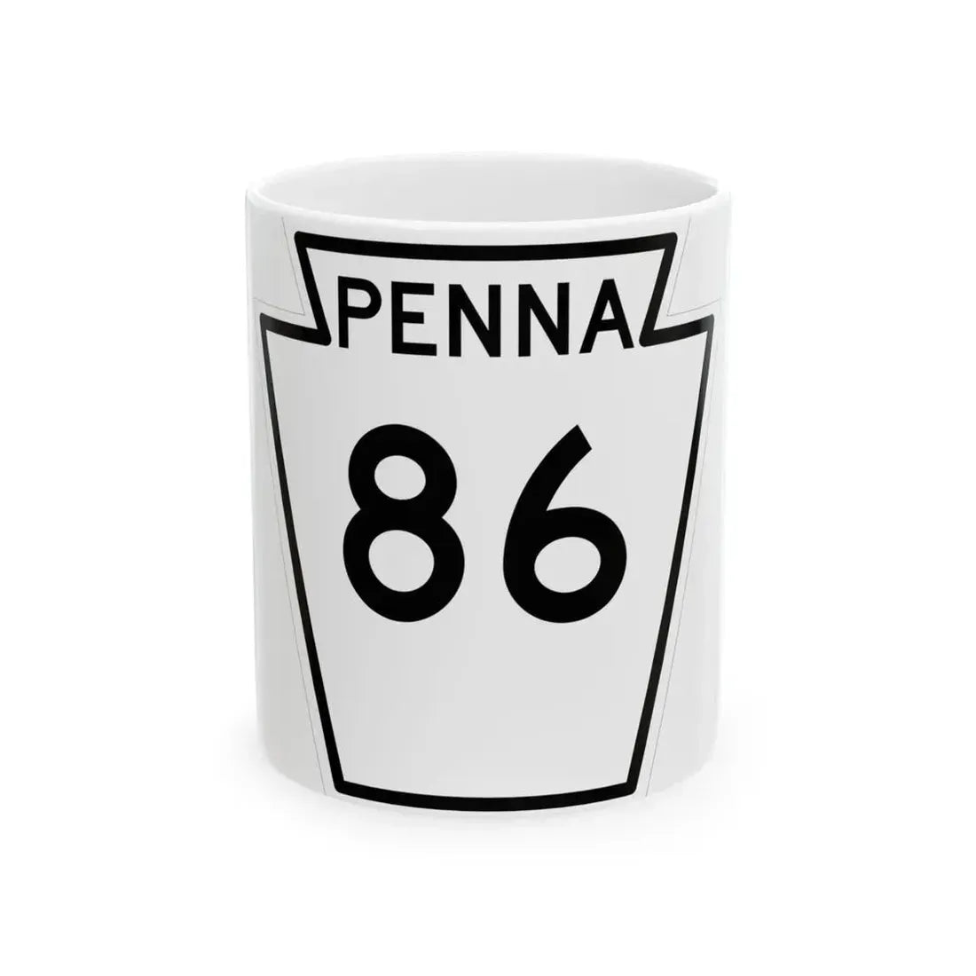 PA-86 1948 (Pennsylvania) (Road Sign) White Coffee Mug 11oz - Go Mug Yourself