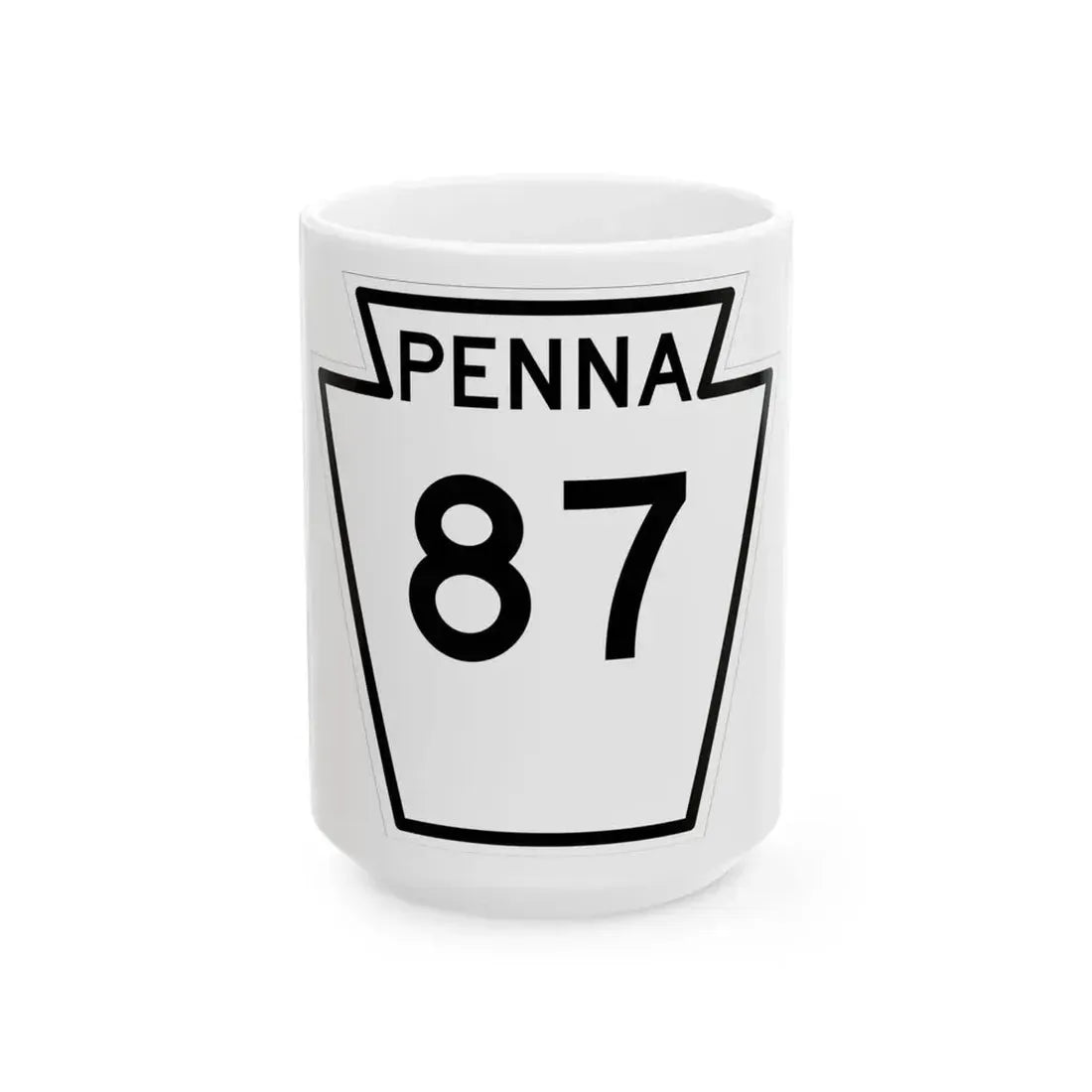 PA-87 1948 (Pennsylvania) (Road Sign) White Coffee Mug 15oz - Go Mug Yourself