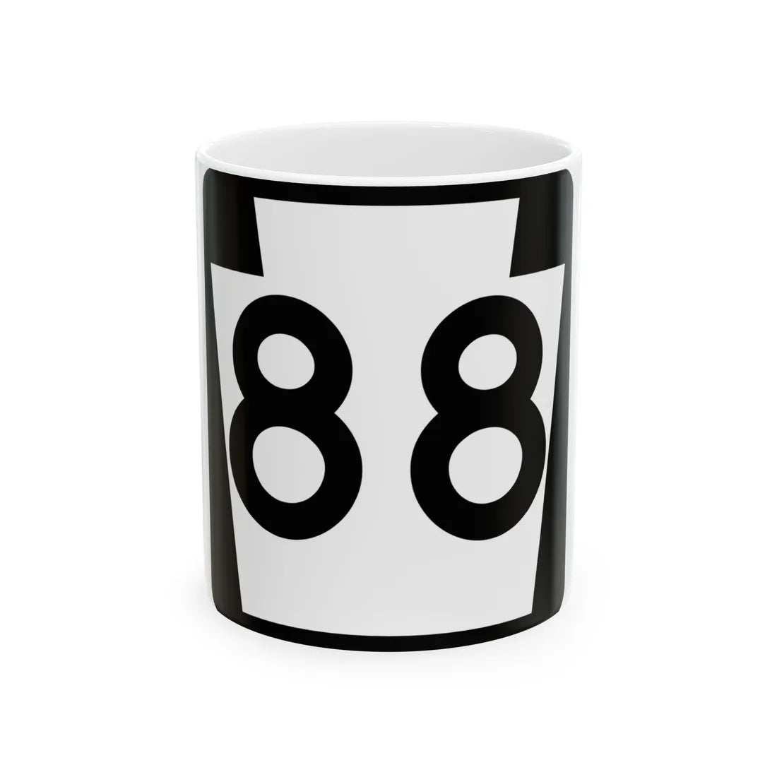 PA-88 (Pennsylvania) (Road Sign) White Coffee Mug 11oz - Go Mug Yourself