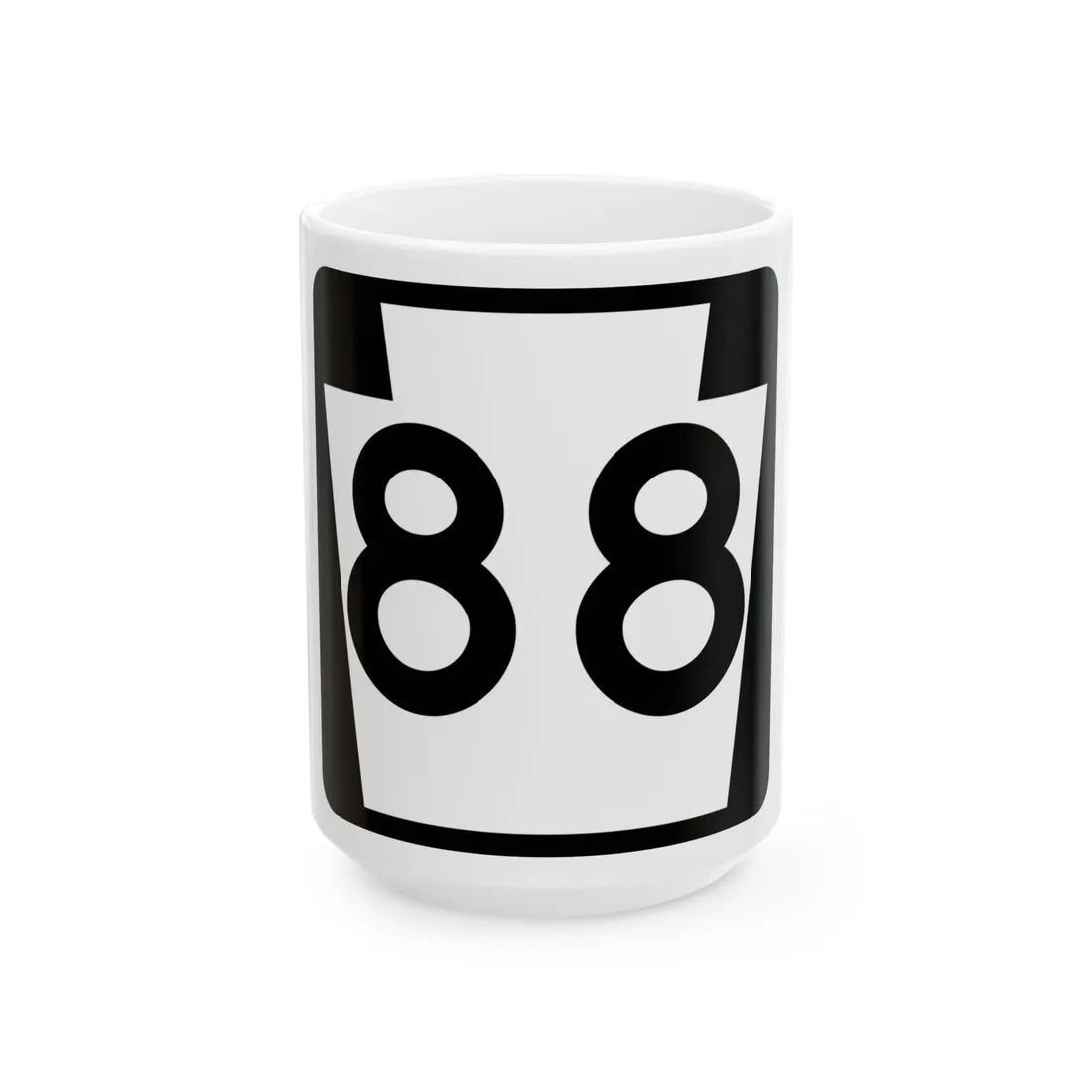 PA-88 (Pennsylvania) (Road Sign) White Coffee Mug 15oz - Go Mug Yourself