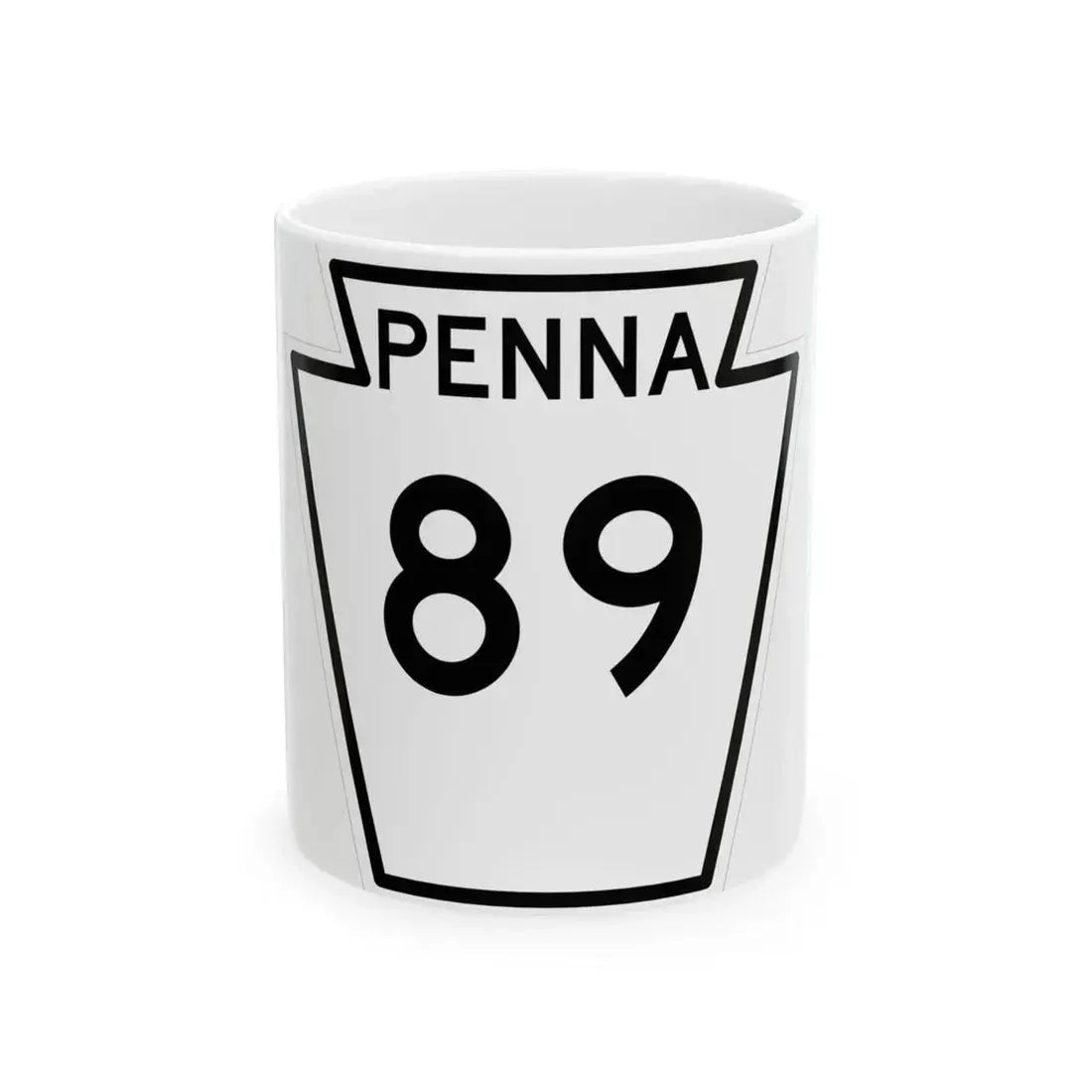 PA-89 1948 (Pennsylvania) (Road Sign) White Coffee Mug 11oz - Go Mug Yourself