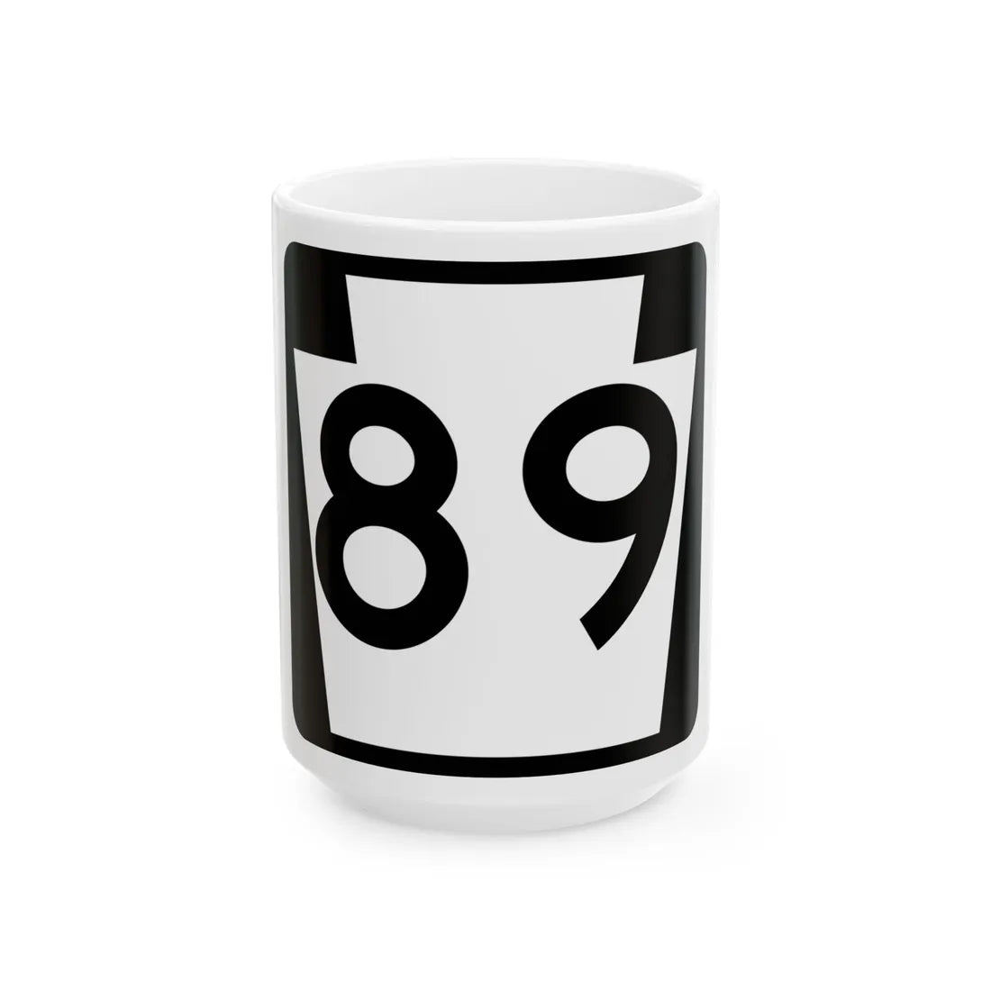 PA-89 (Pennsylvania) (Road Sign) White Coffee Mug 15oz - Go Mug Yourself