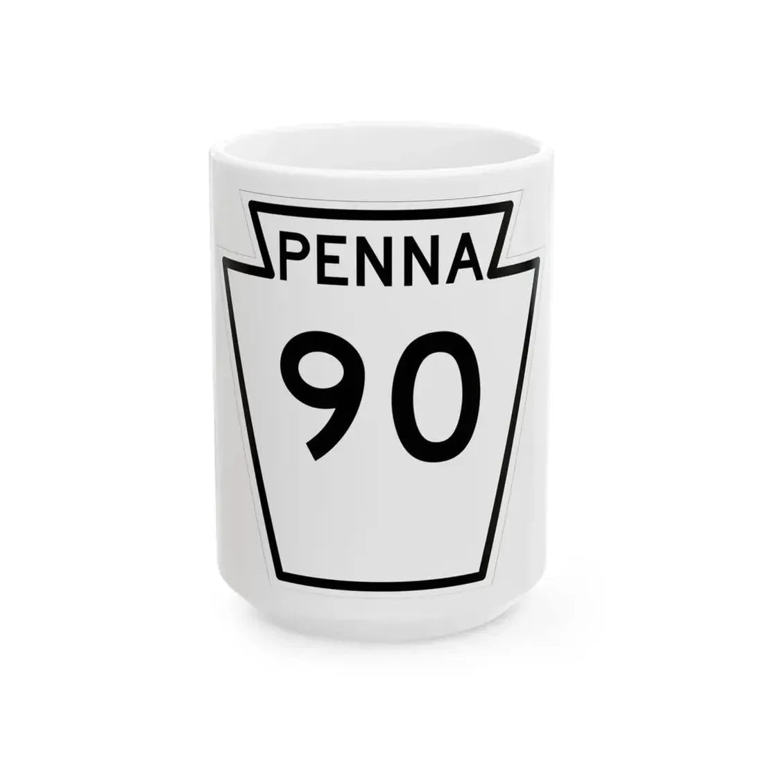 PA-90 1948 (Pennsylvania) (Road Sign) White Coffee Mug 15oz - Go Mug Yourself