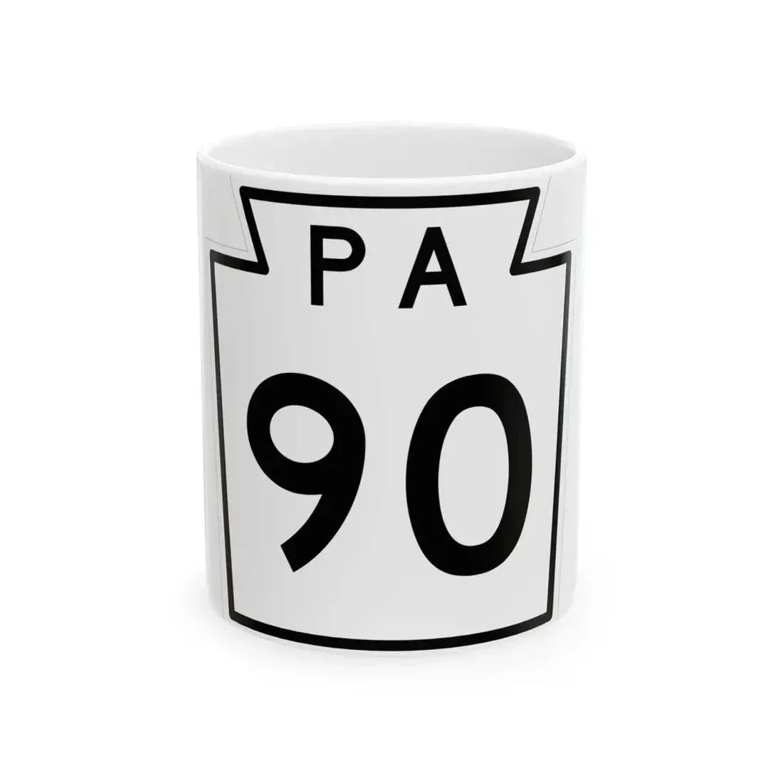 PA-90 1960 (Pennsylvania) (Road Sign) White Coffee Mug 11oz - Go Mug Yourself