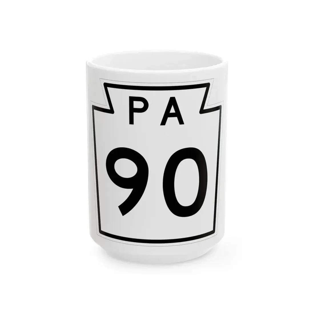 PA-90 1960 (Pennsylvania) (Road Sign) White Coffee Mug 15oz - Go Mug Yourself