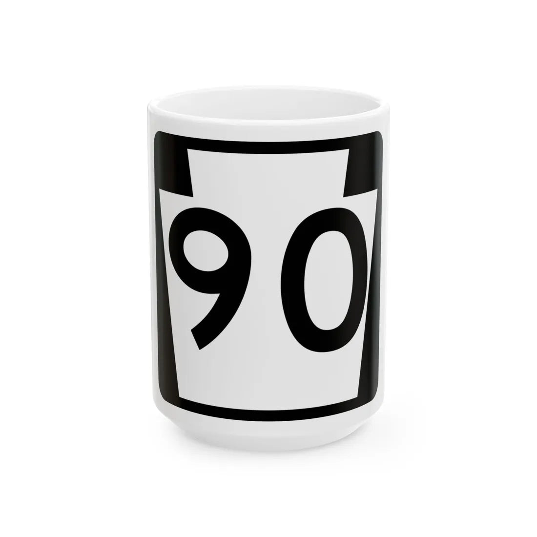 PA-90 (Pennsylvania) (Road Sign) White Coffee Mug 15oz - Go Mug Yourself