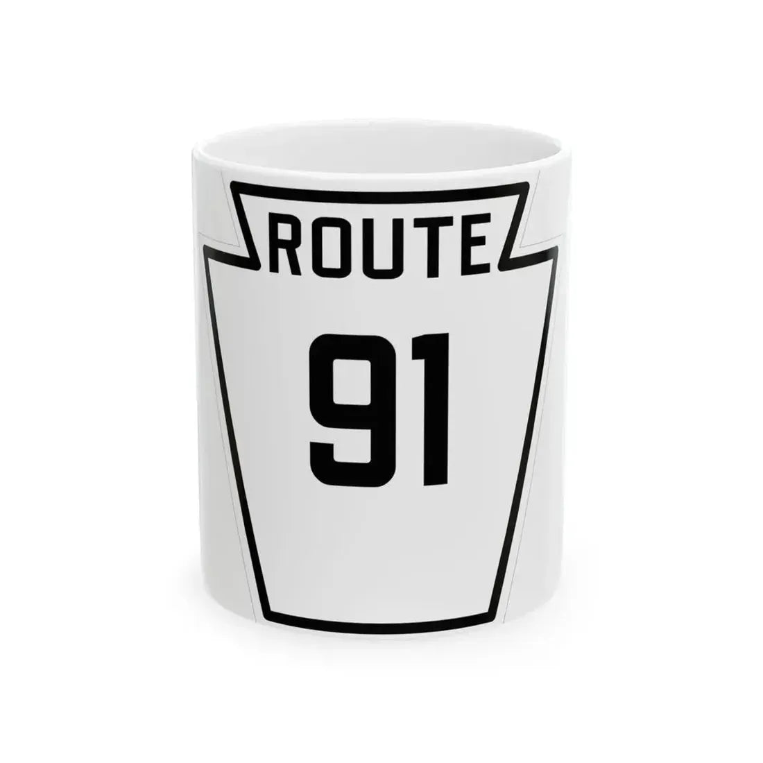 PA-91 1926 (Pennsylvania) (Road Sign) White Coffee Mug 11oz - Go Mug Yourself