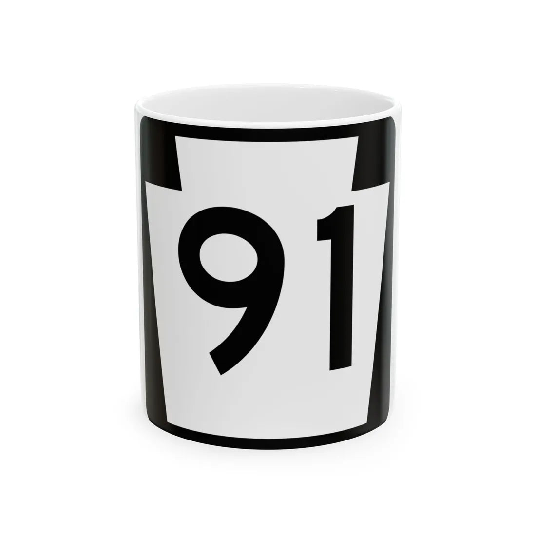PA-91 (Pennsylvania) (Road Sign) White Coffee Mug 11oz - Go Mug Yourself