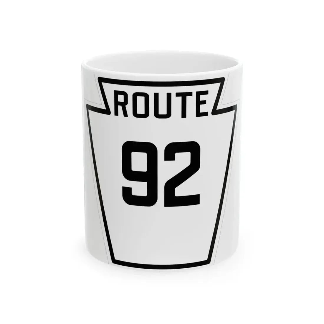 PA-92 1926 (Pennsylvania) (Road Sign) White Coffee Mug 11oz - Go Mug Yourself