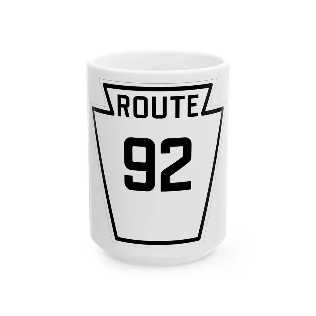 PA-92 1926 (Pennsylvania) (Road Sign) White Coffee Mug 15oz - Go Mug Yourself