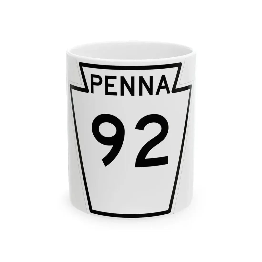 PA-92 1948 (Pennsylvania) (Road Sign) White Coffee Mug 11oz - Go Mug Yourself