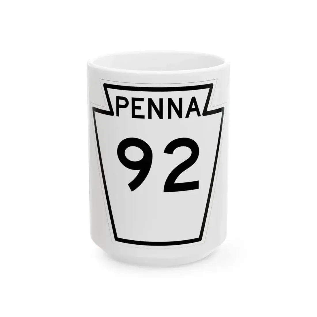 PA-92 1948 (Pennsylvania) (Road Sign) White Coffee Mug 15oz - Go Mug Yourself