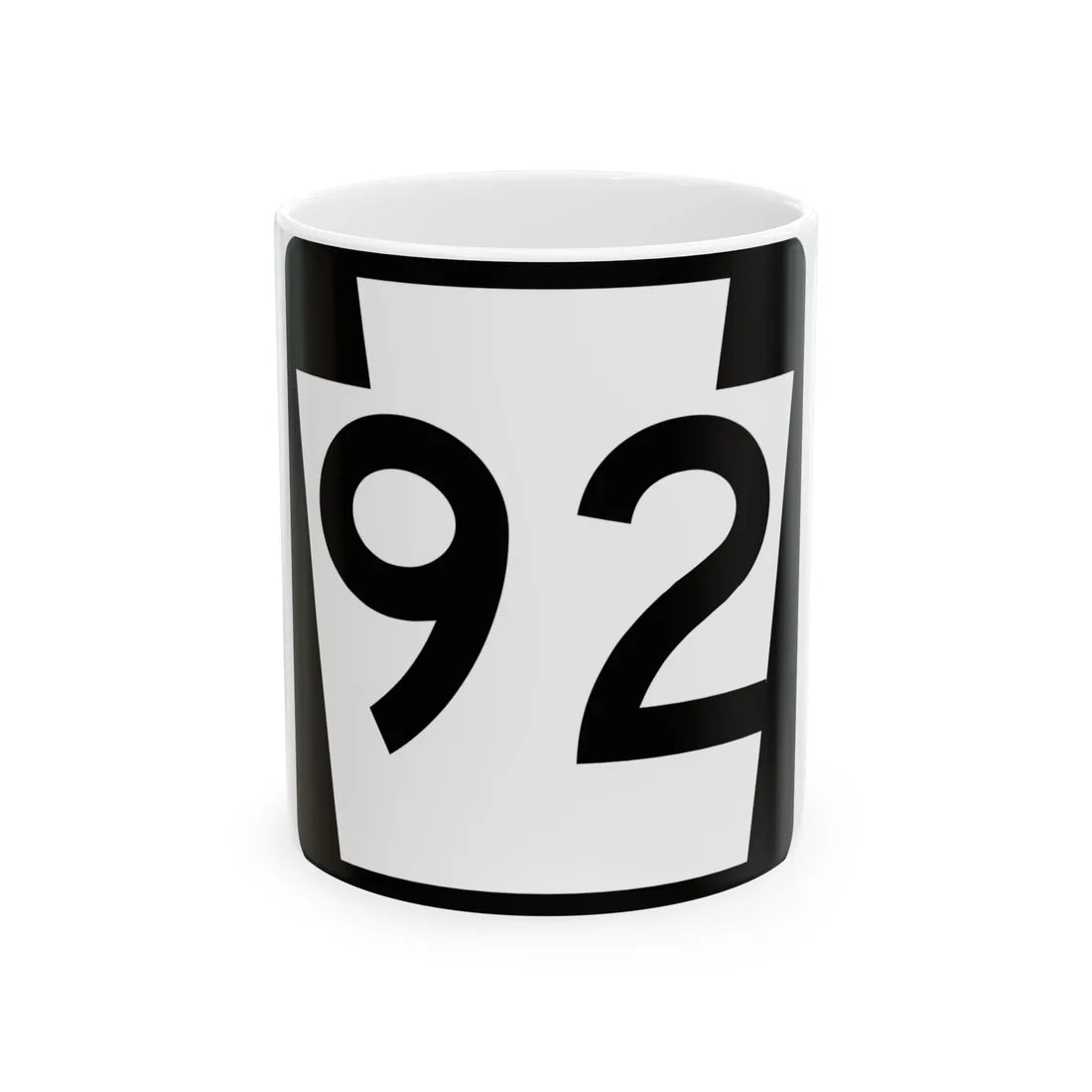 PA-92 (Pennsylvania) (Road Sign) White Coffee Mug 11oz - Go Mug Yourself