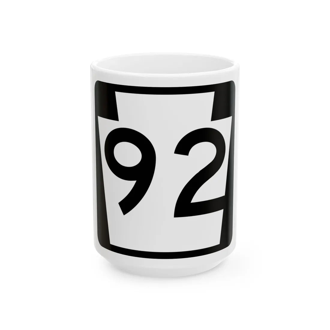 PA-92 (Pennsylvania) (Road Sign) White Coffee Mug 15oz - Go Mug Yourself