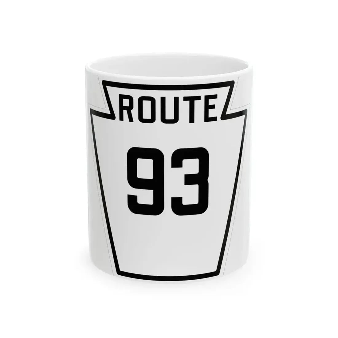 PA-93 1926 (Pennsylvania) (Road Sign) White Coffee Mug 11oz - Go Mug Yourself