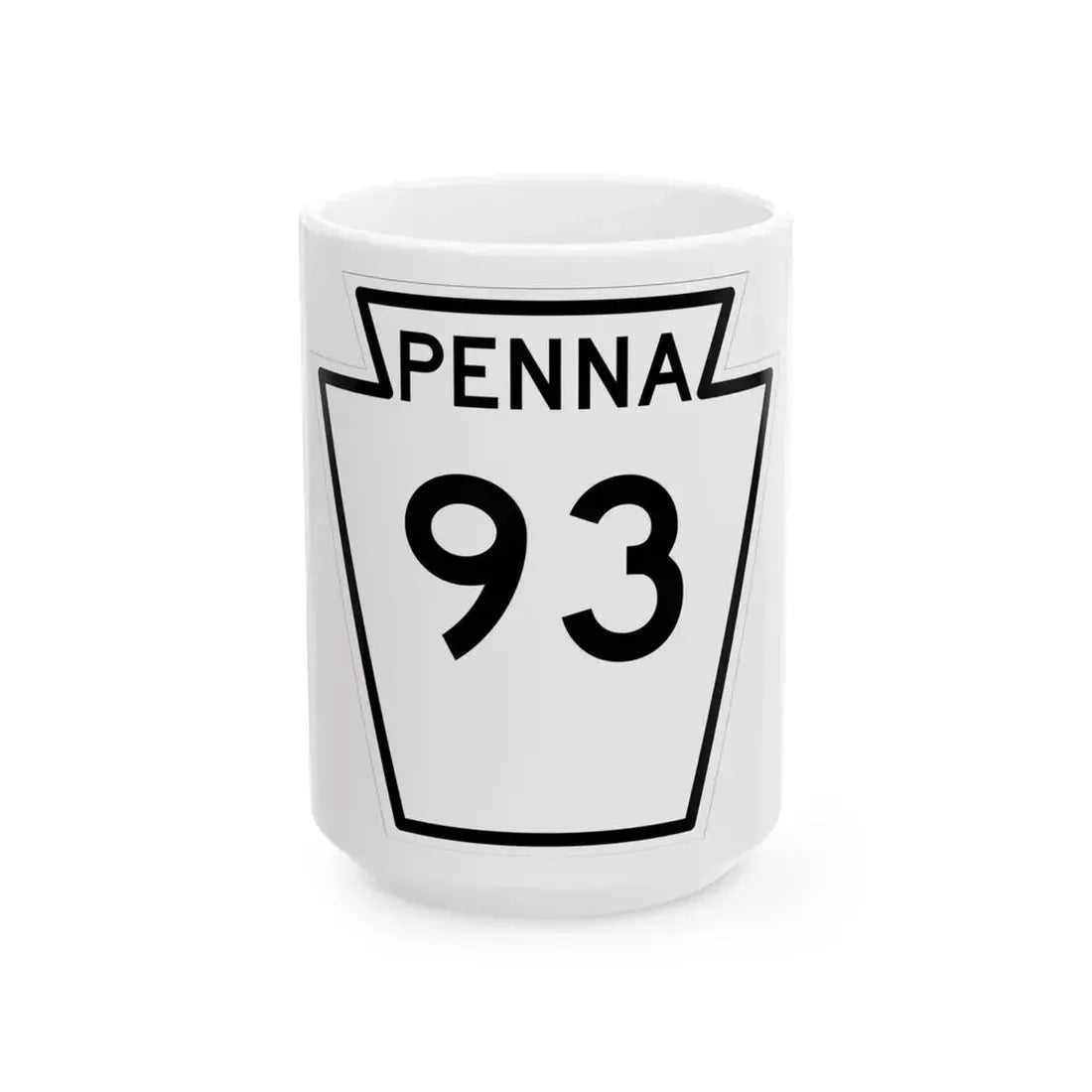 PA-93 1948 (Pennsylvania) (Road Sign) White Coffee Mug 15oz - Go Mug Yourself