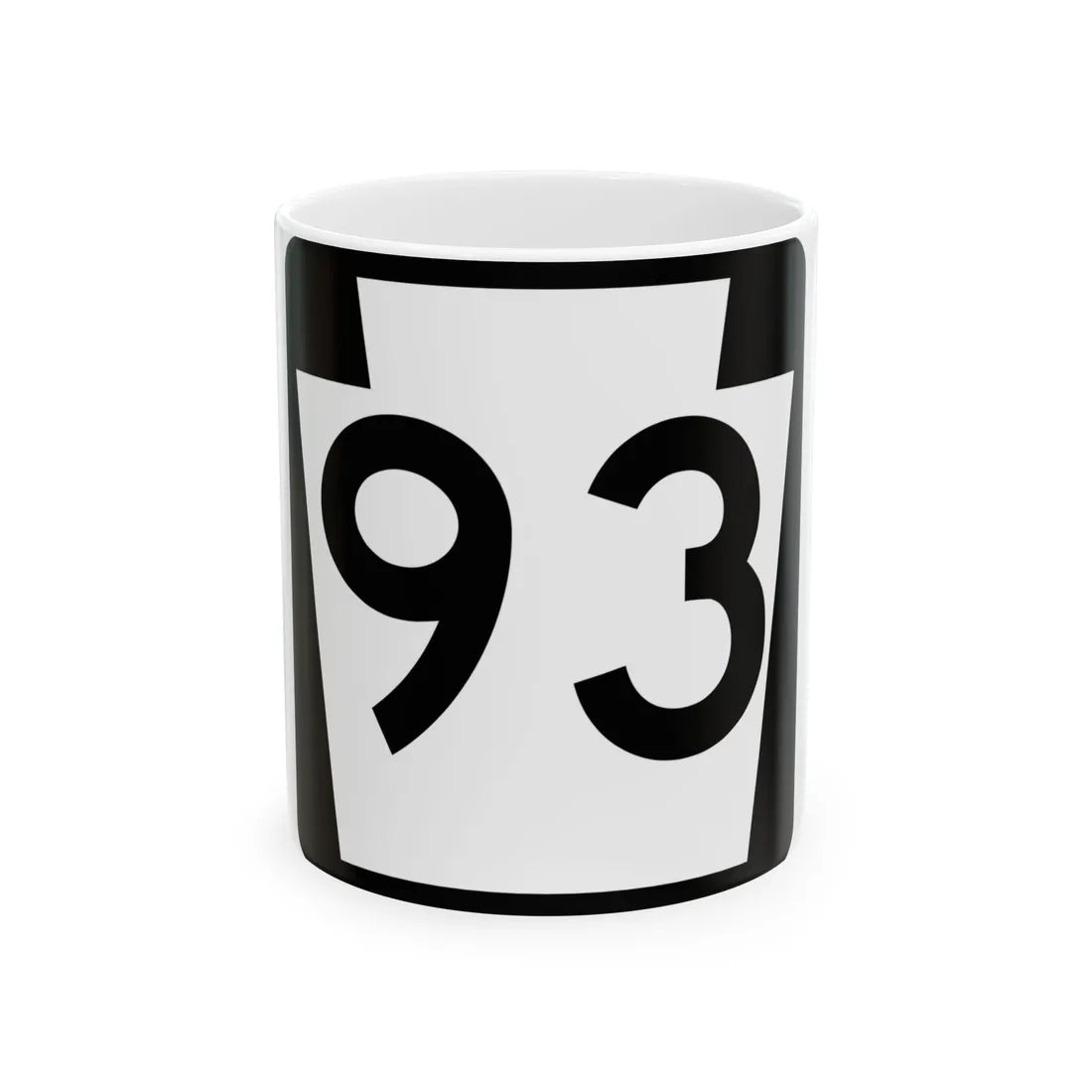 PA-93 (Pennsylvania) (Road Sign) White Coffee Mug 11oz - Go Mug Yourself