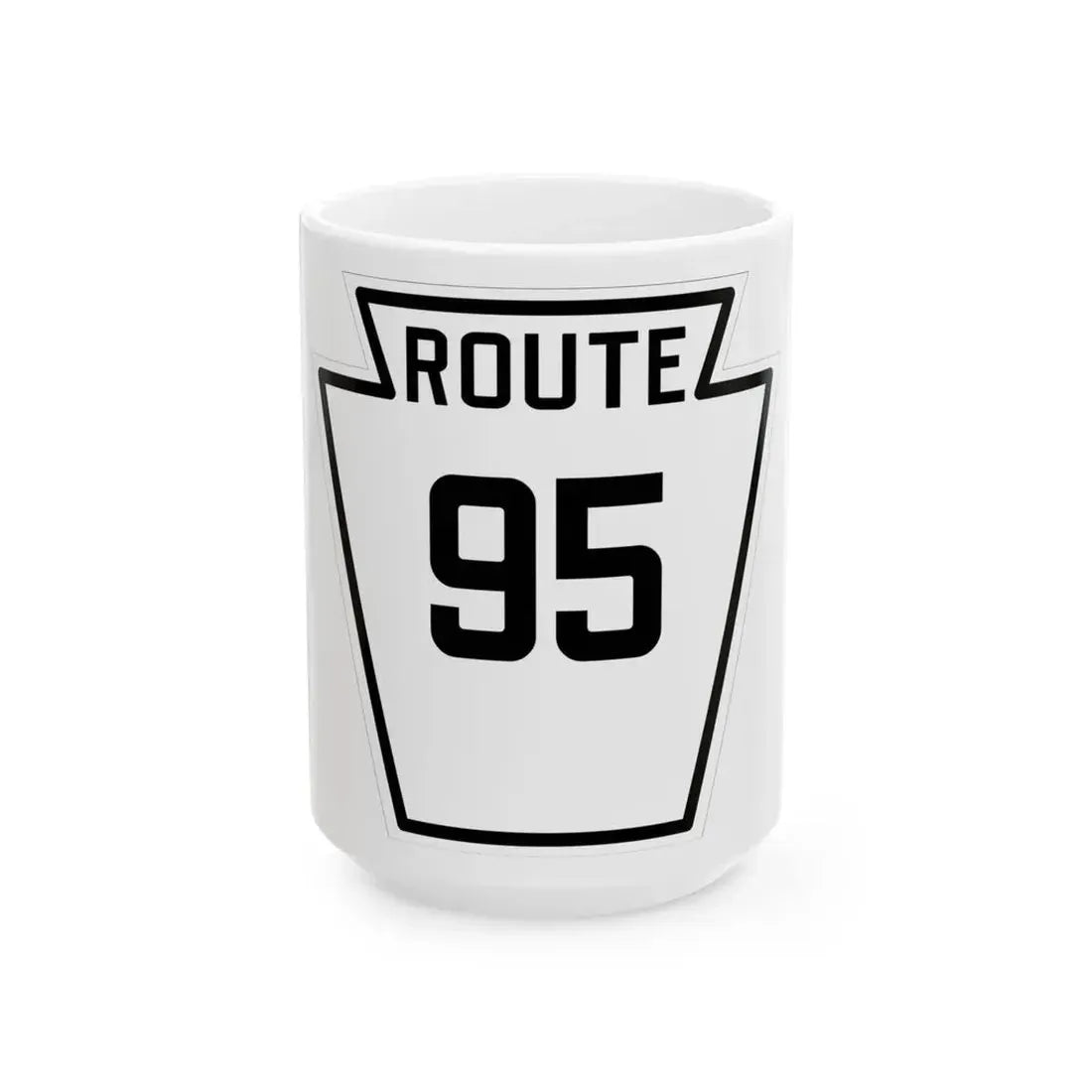 PA-95 1926 (Pennsylvania) (Road Sign) White Coffee Mug 15oz - Go Mug Yourself