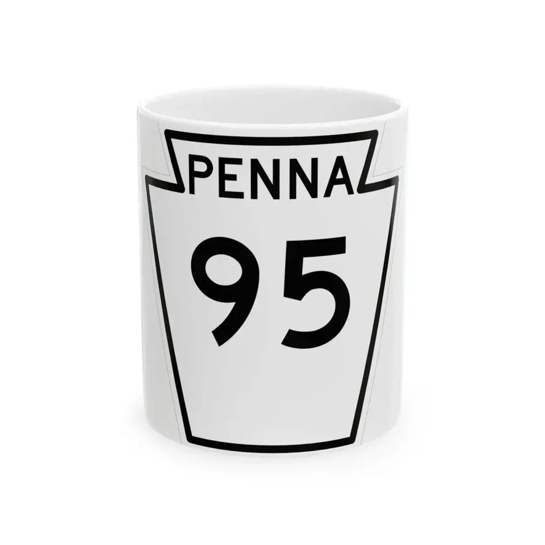PA-95 1948 (Pennsylvania) (Road Sign) White Coffee Mug 11oz - Go Mug Yourself