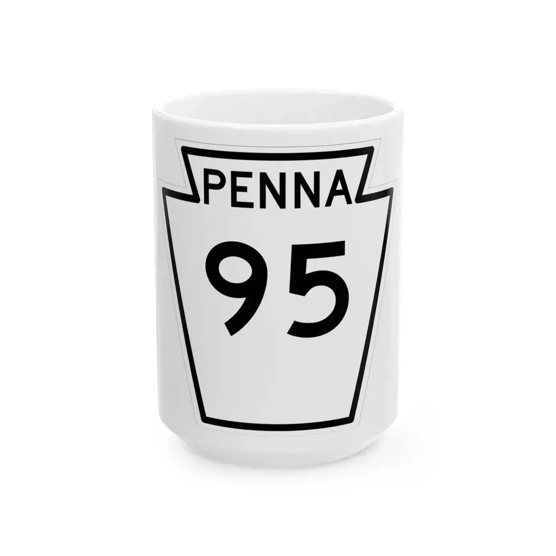 PA-95 1948 (Pennsylvania) (Road Sign) White Coffee Mug 15oz - Go Mug Yourself