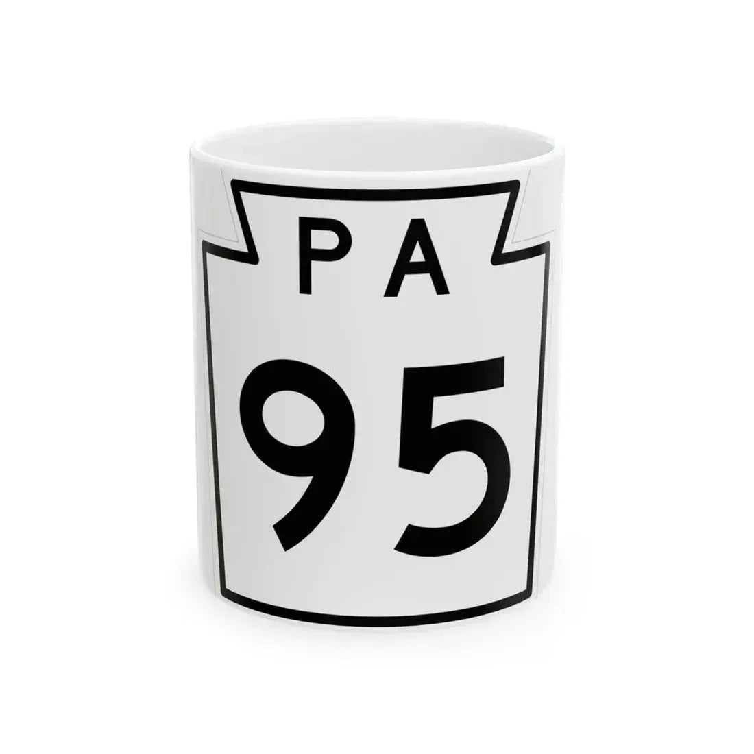 PA-95 1960 (Pennsylvania) (Road Sign) White Coffee Mug 11oz - Go Mug Yourself