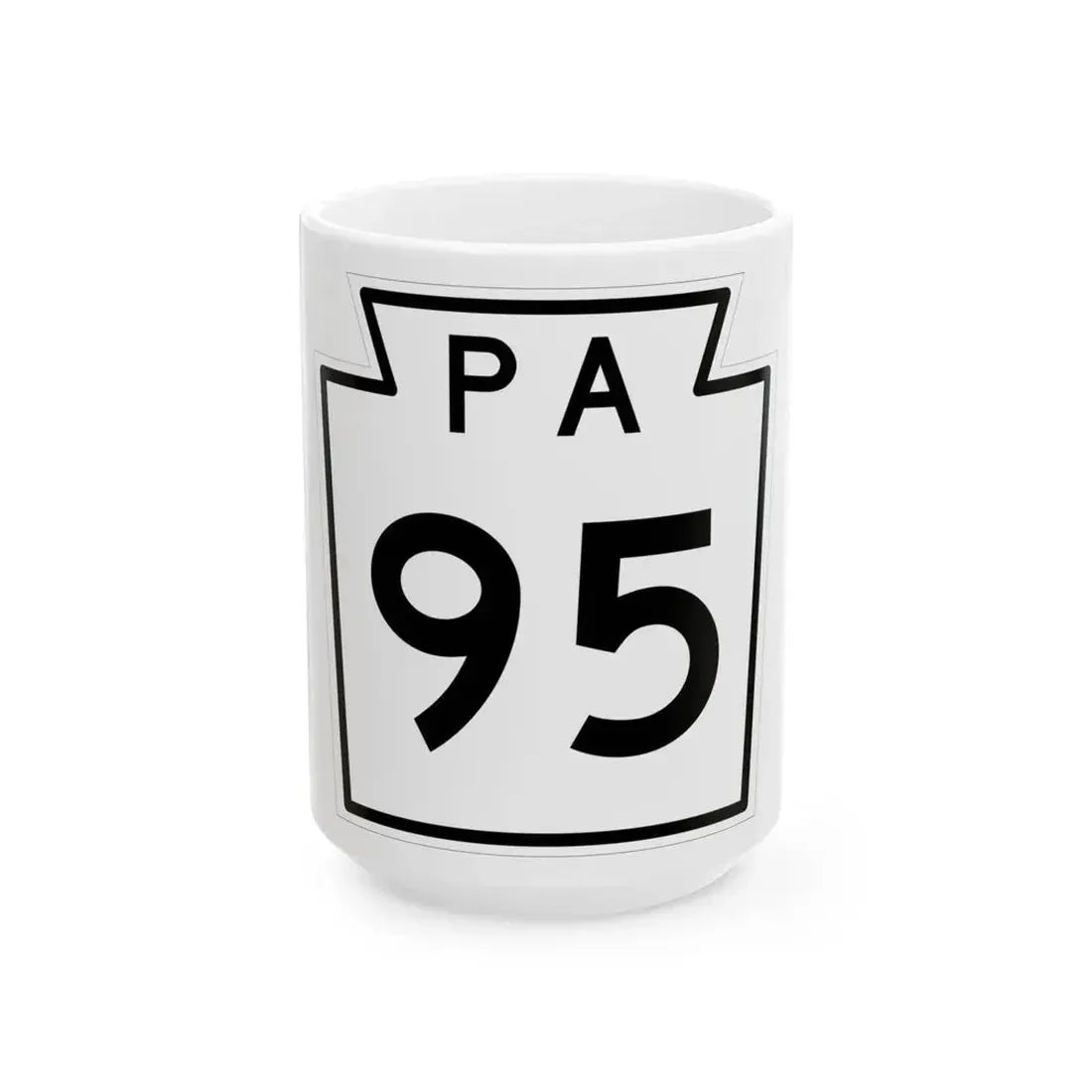 PA-95 1960 (Pennsylvania) (Road Sign) White Coffee Mug 15oz - Go Mug Yourself
